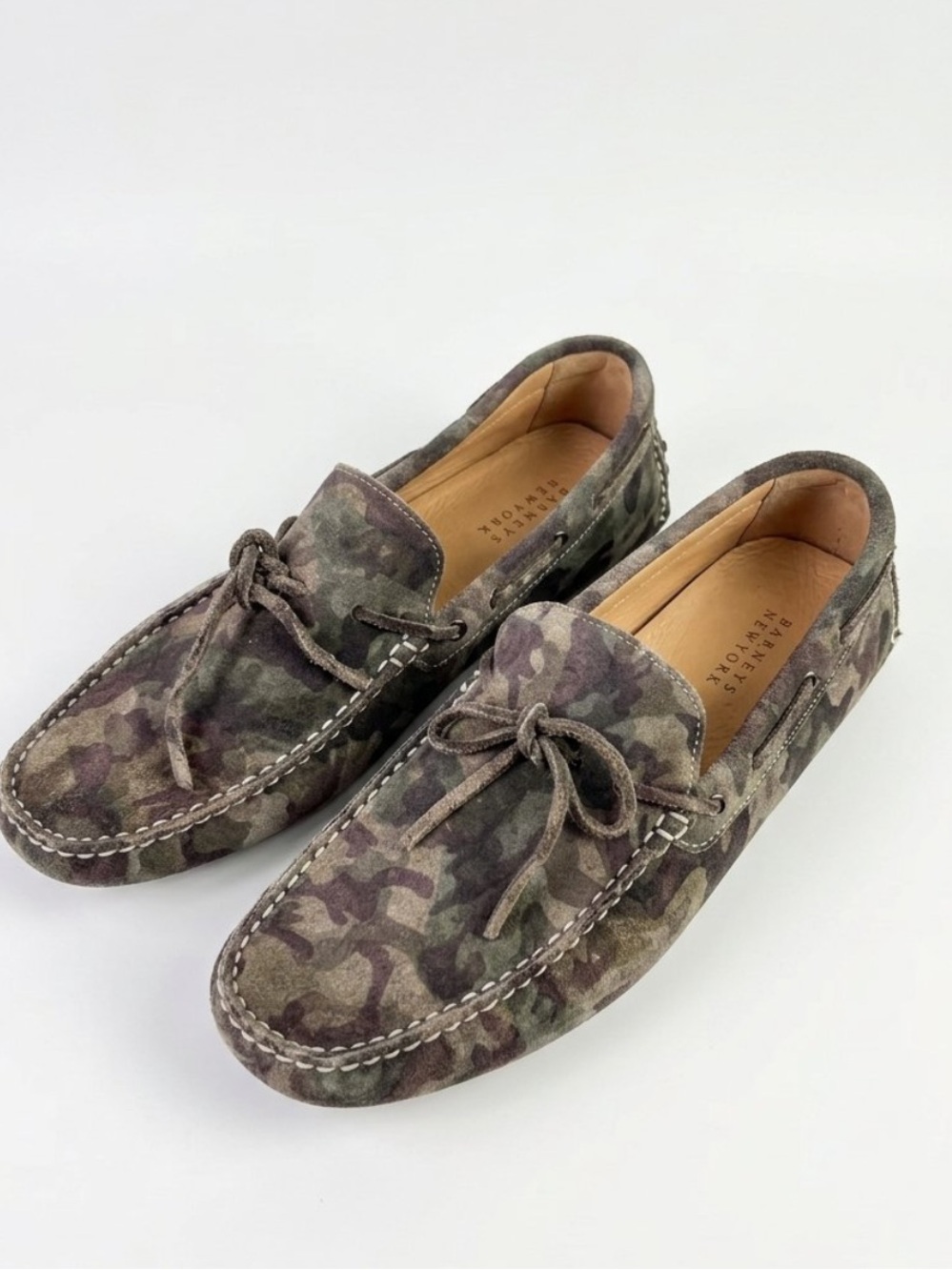 Barney’s New York camo driving loafers leather suede men’s size 12 new